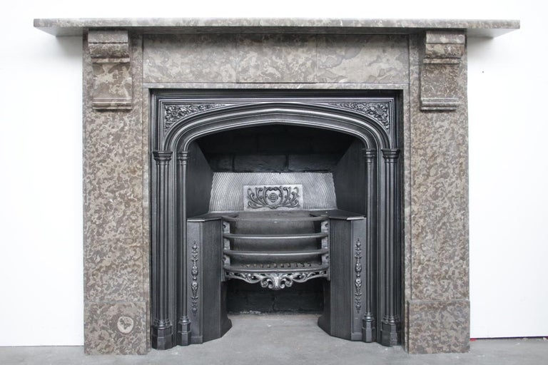 Mid 19th Century Victorian Derbyshire Limestone Fireplace Surround