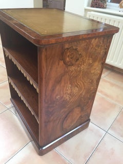 Mid-19th Century Victorian Figured Walnut Double-Sided Open Dwarf Bookcase