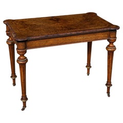 Mid 19th Century Victorian Period Burr Walnut & Inlay Folding Card Table