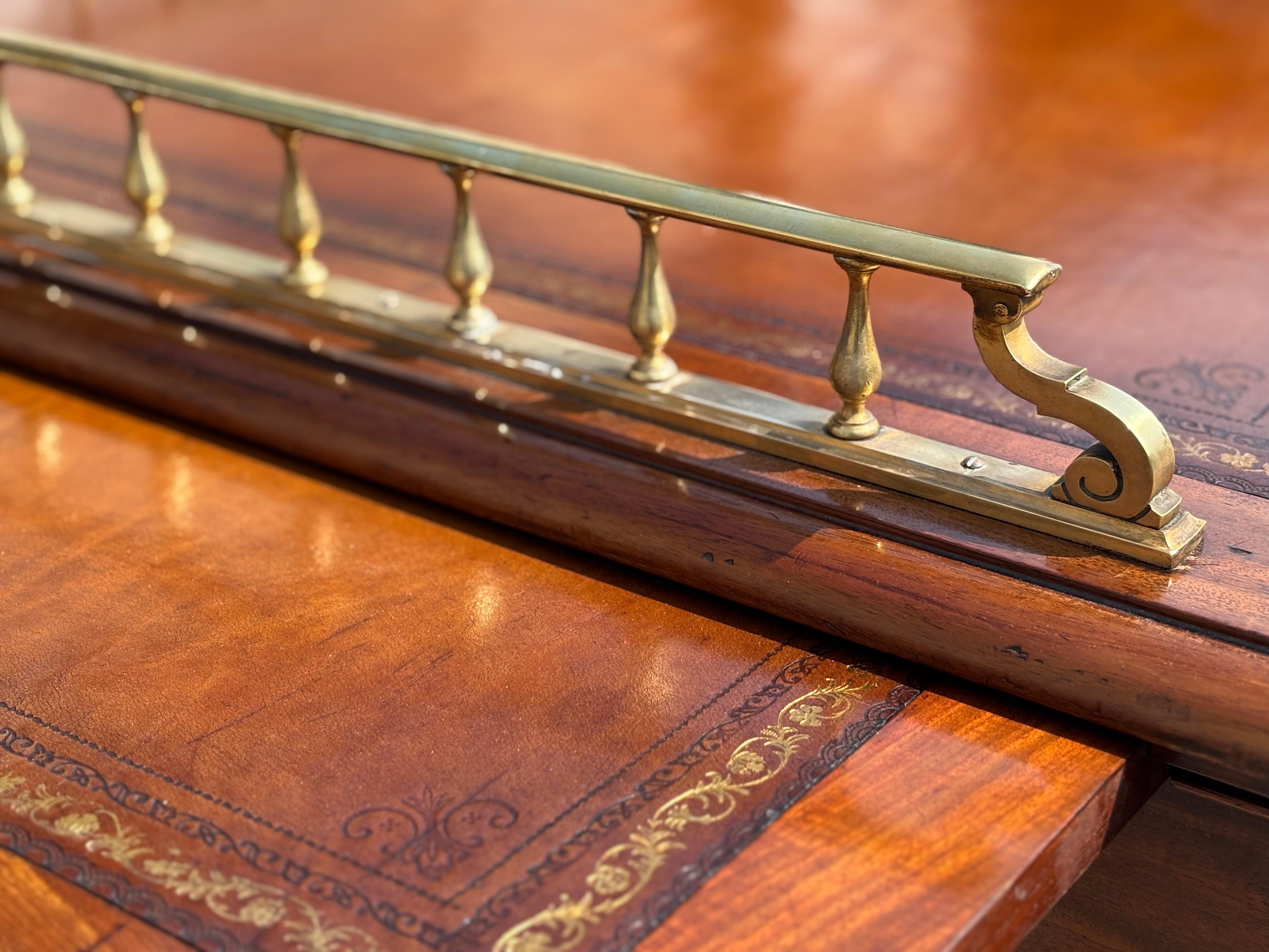Mid 19th Century Victorian Period Mahogany & Leather Campaign Desk For Sale 5