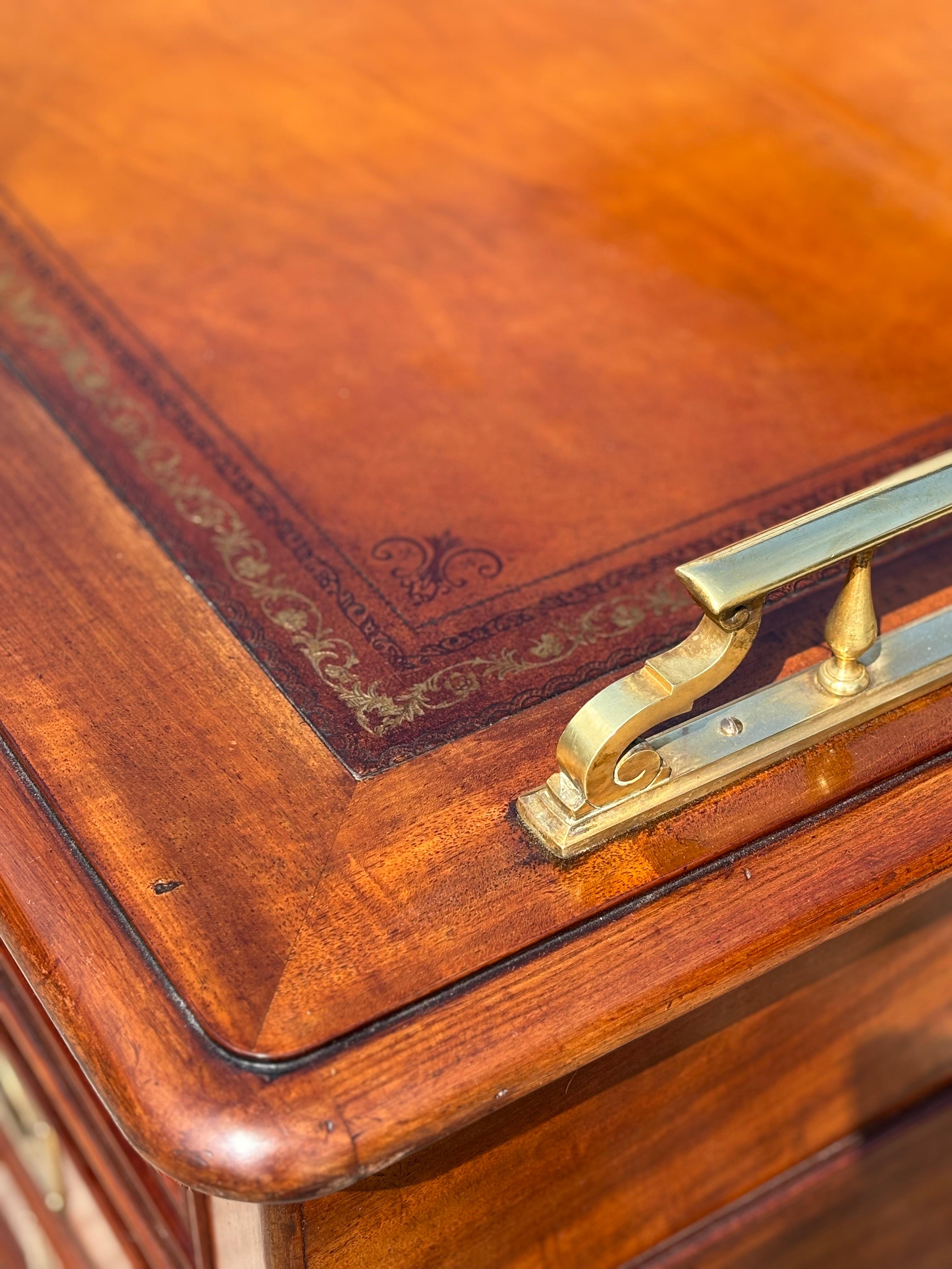 Mid 19th Century Victorian Period Mahogany & Leather Campaign Desk For Sale 6
