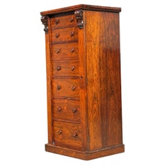 Mid 19th Century Victorian Period Rosewood Wellington Chest