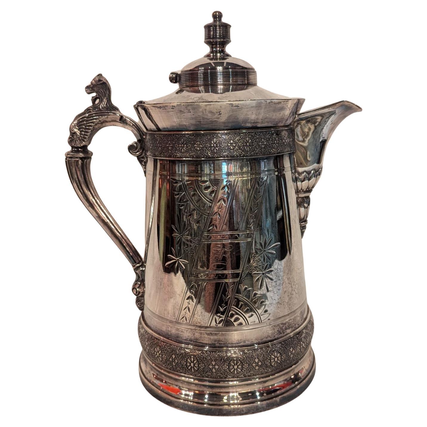 Pichet victorien en métal argenté du milieu du 19e siècle
