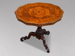 Mid 19th Century Victorian Specimen Wood Marquetry Side Table