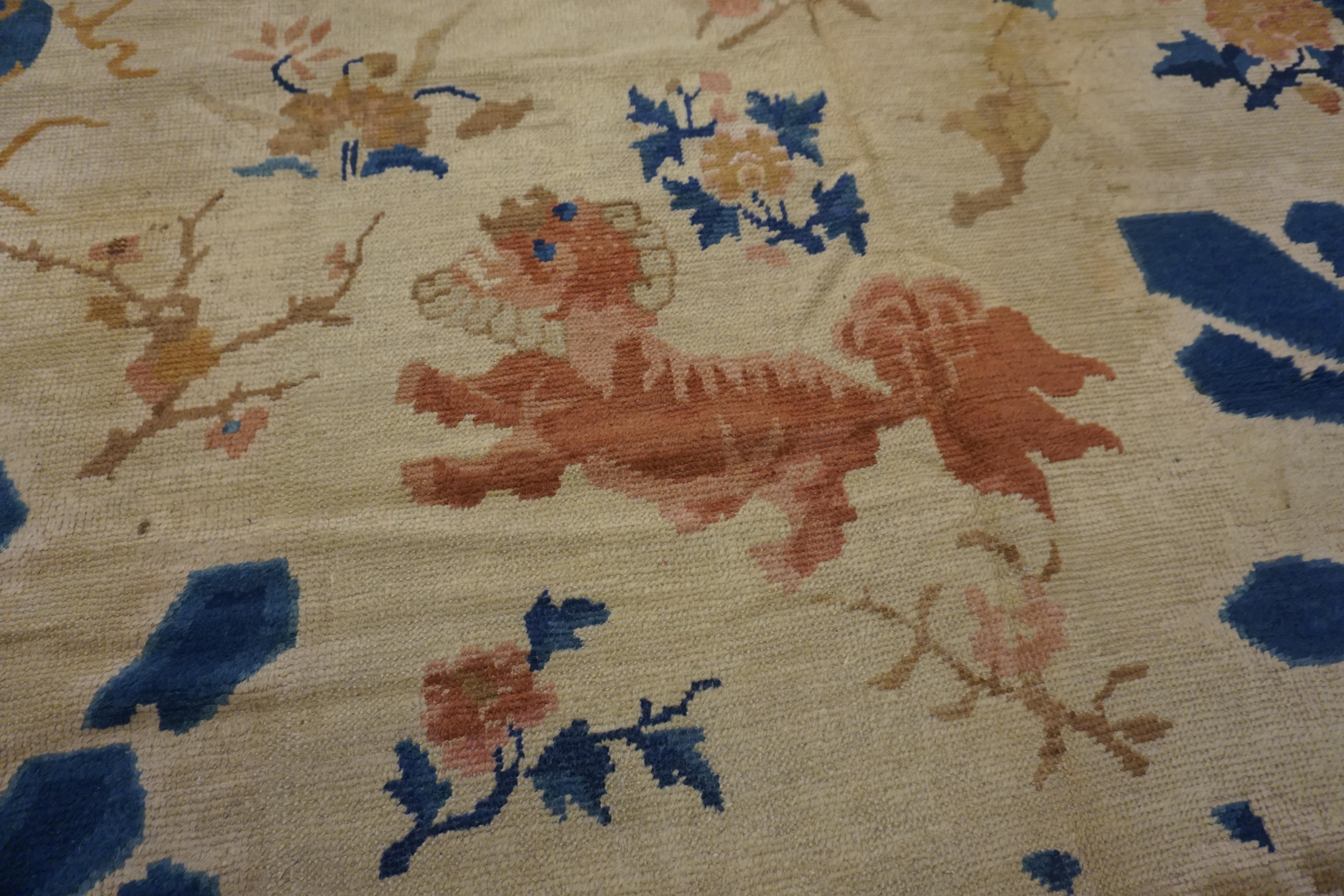 Mid-19th Century W. Chinese Ningxia Carpet For Sale 5