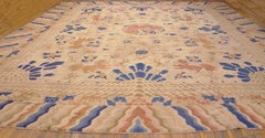 Remarkable Ivory Ground and Multi Color Border Antique Chinese Ningxia Rug
