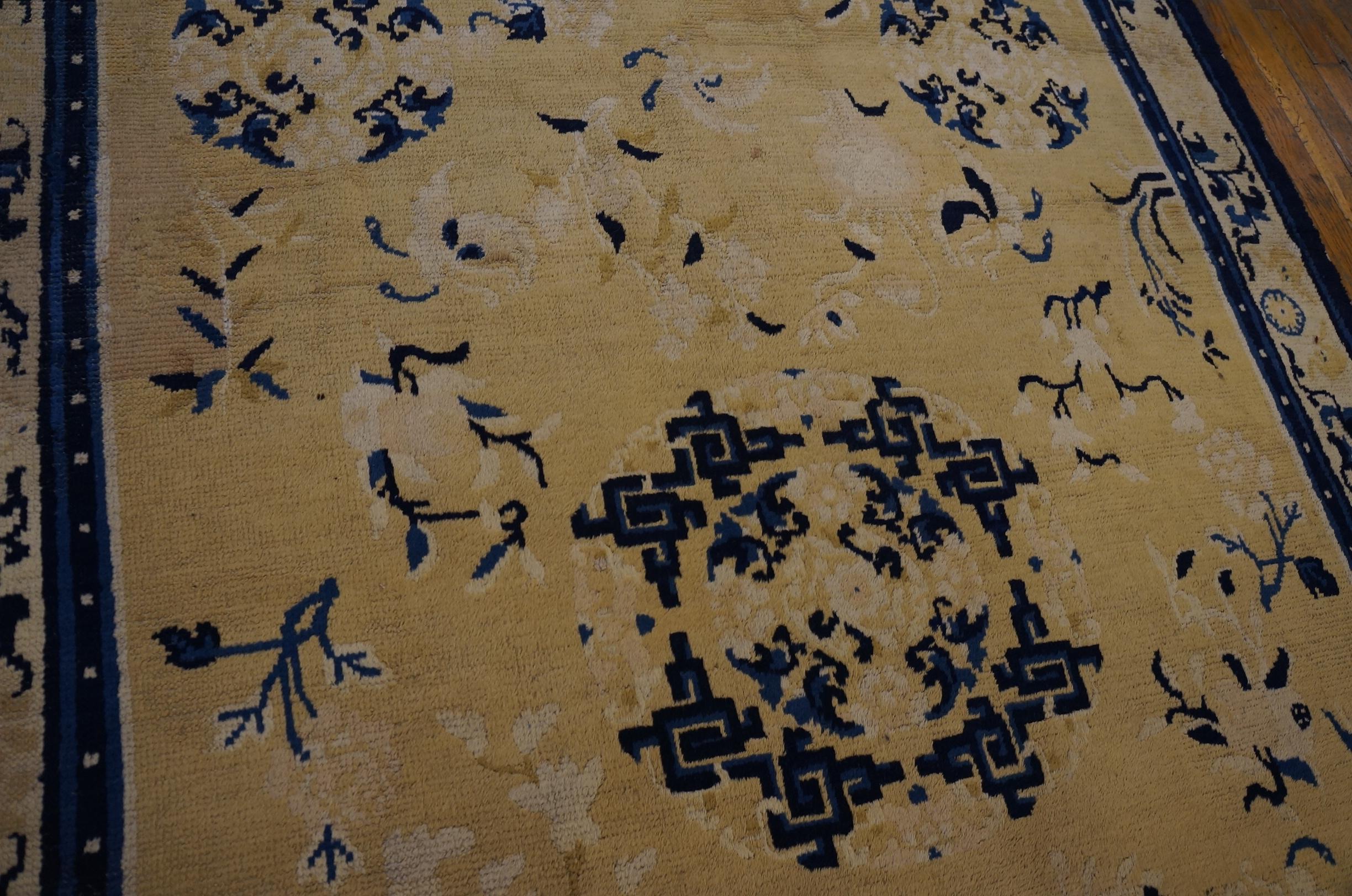 Milieu du XIXe siècle Tapis chinois Ningxia Kang du milieu du 19ème siècle ( 5'6