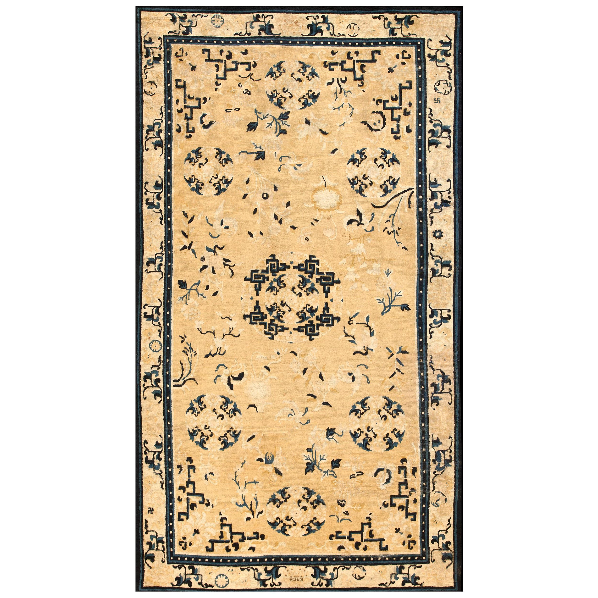 Tapis chinois Ningxia Kang du milieu du 19ème siècle ( 5'6" x 10' - 168 x 305 )