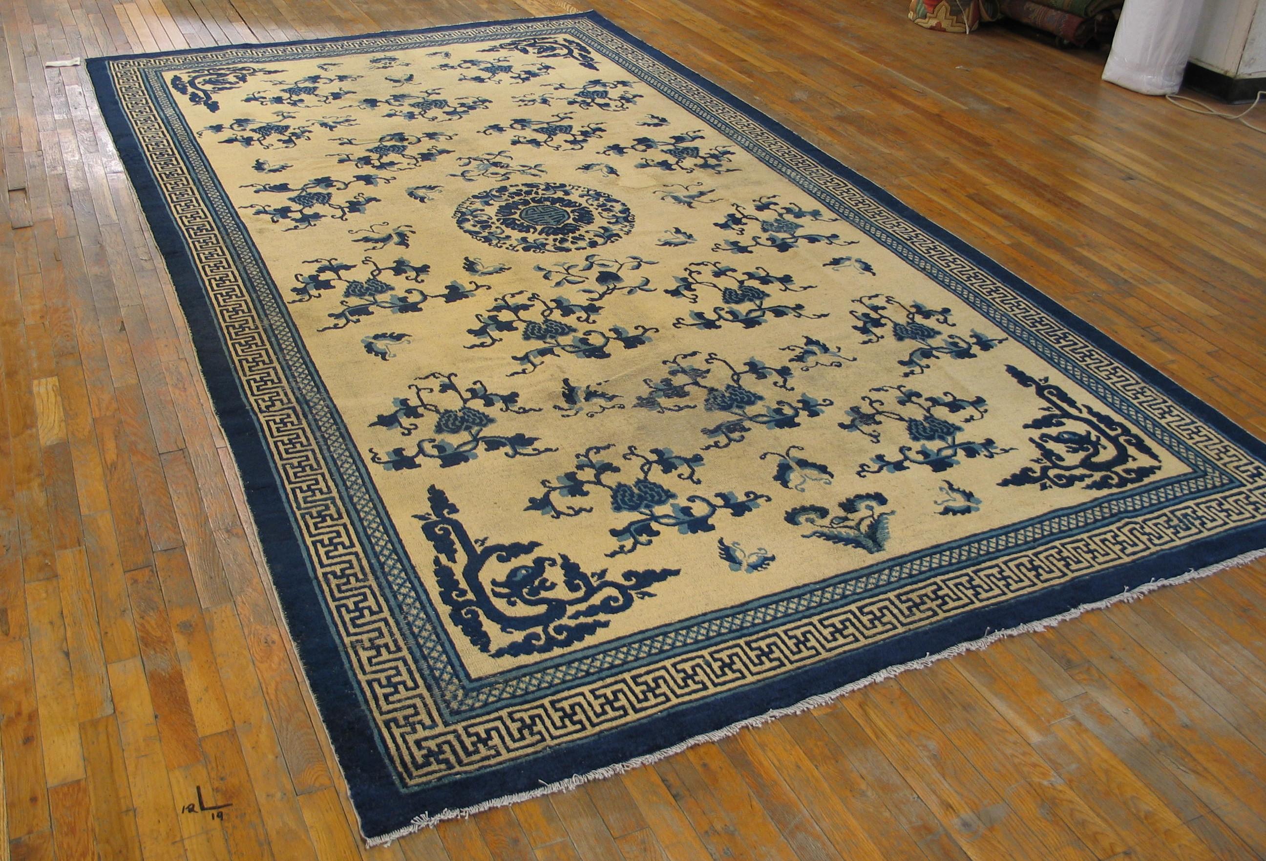 Mid 19th Century W. Chinese Ningxia Kang Carpet ( 7'2