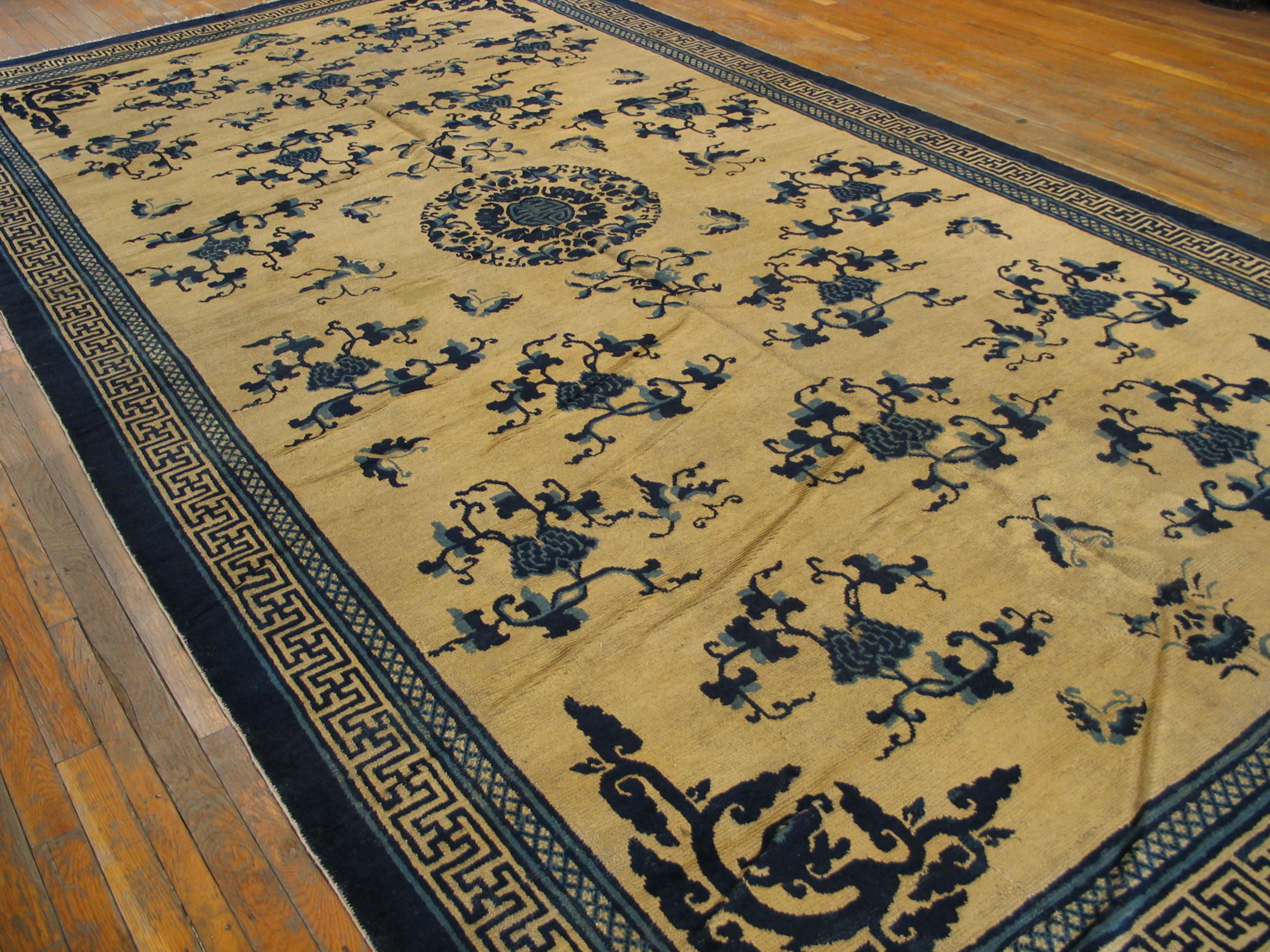 Mid-19th Century Mid 19th Century W. Chinese Ningxia Kang Carpet ( 7'2