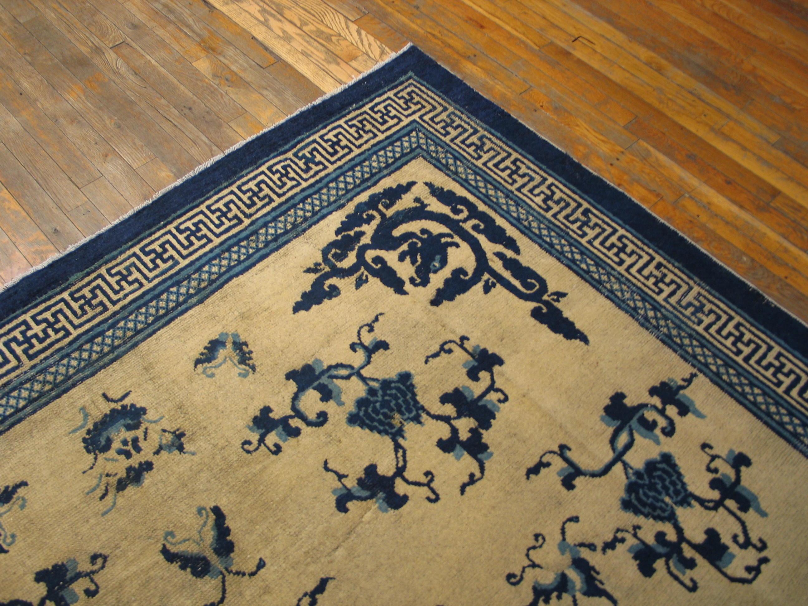 Mid 19th Century W. Chinese Ningxia Kang Carpet ( 7'2