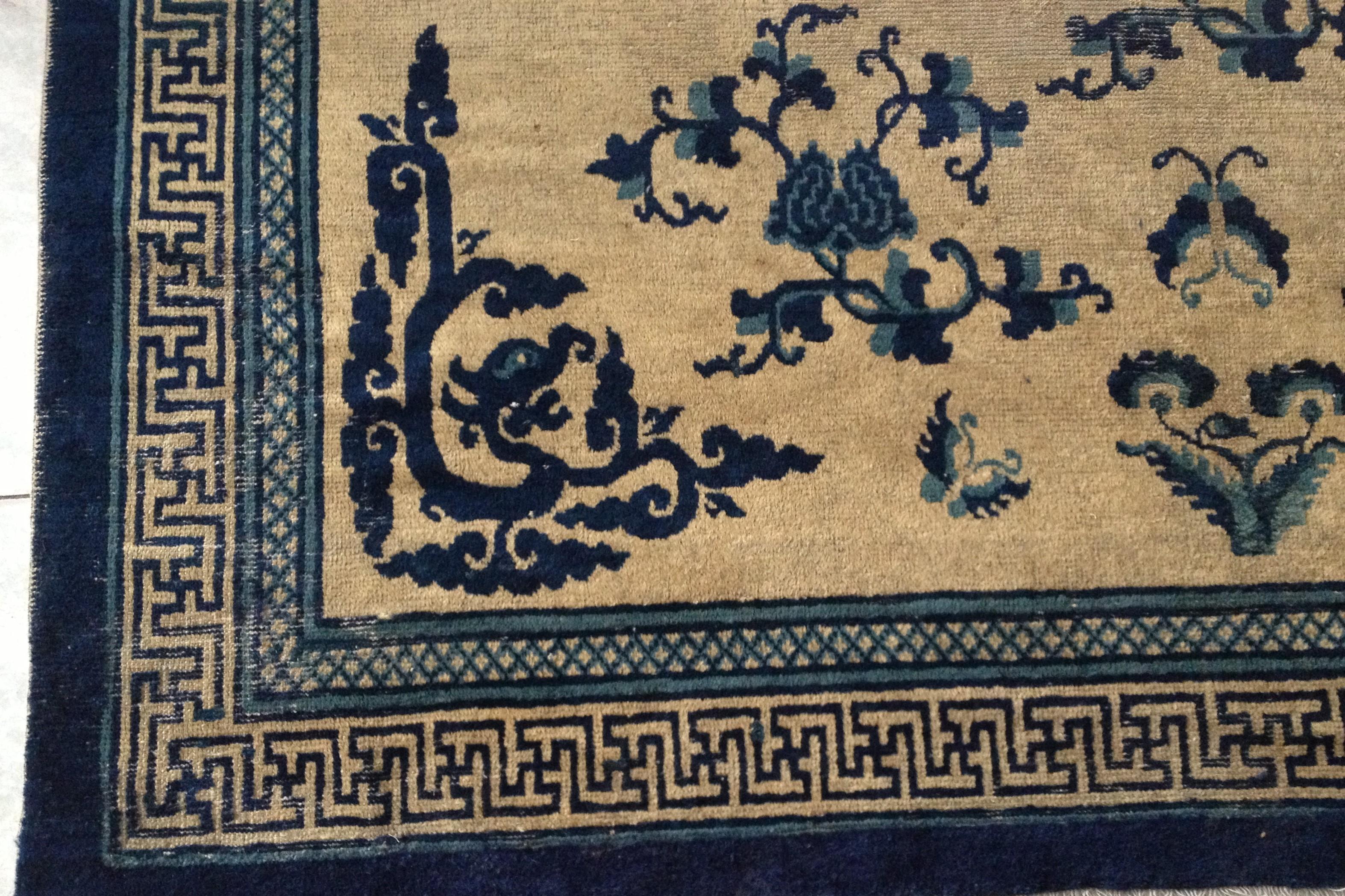 Mid 19th Century W. Chinese Ningxia Kang Carpet ( 7'2