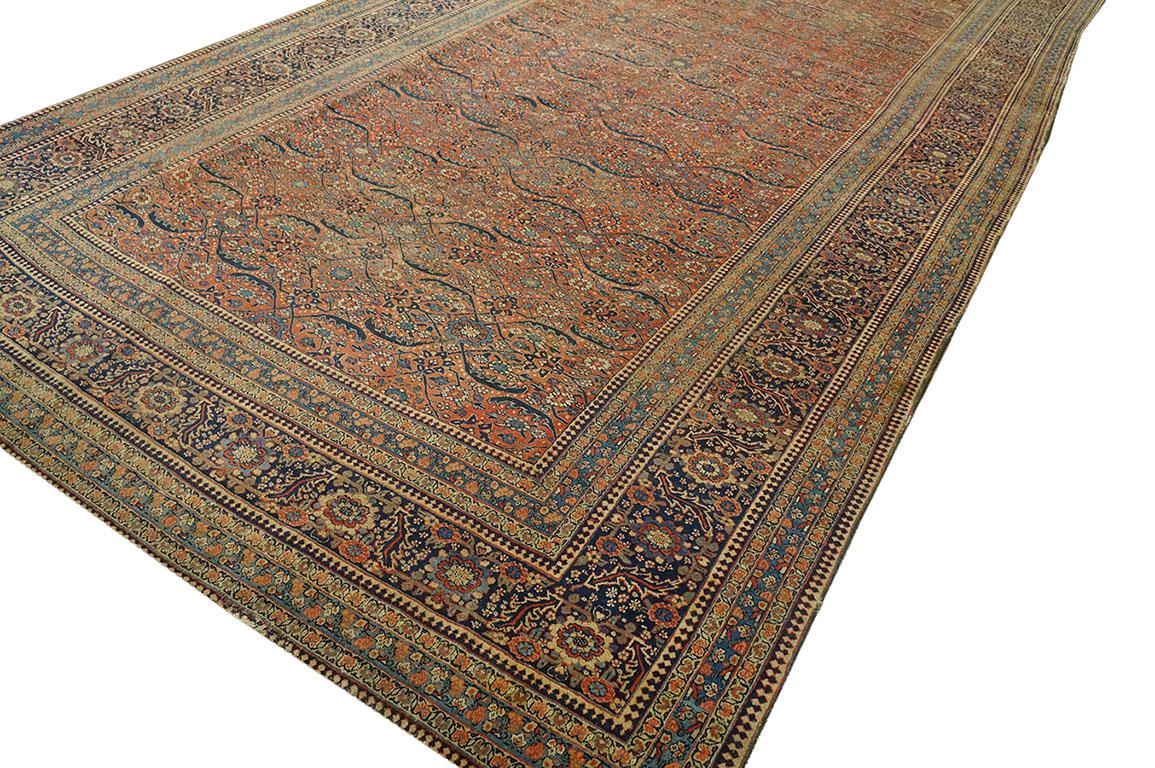 Persiano Tappeto Bijar persiano della metà del XIX secolo W. 8' 0'' x 24' 6'' in vendita