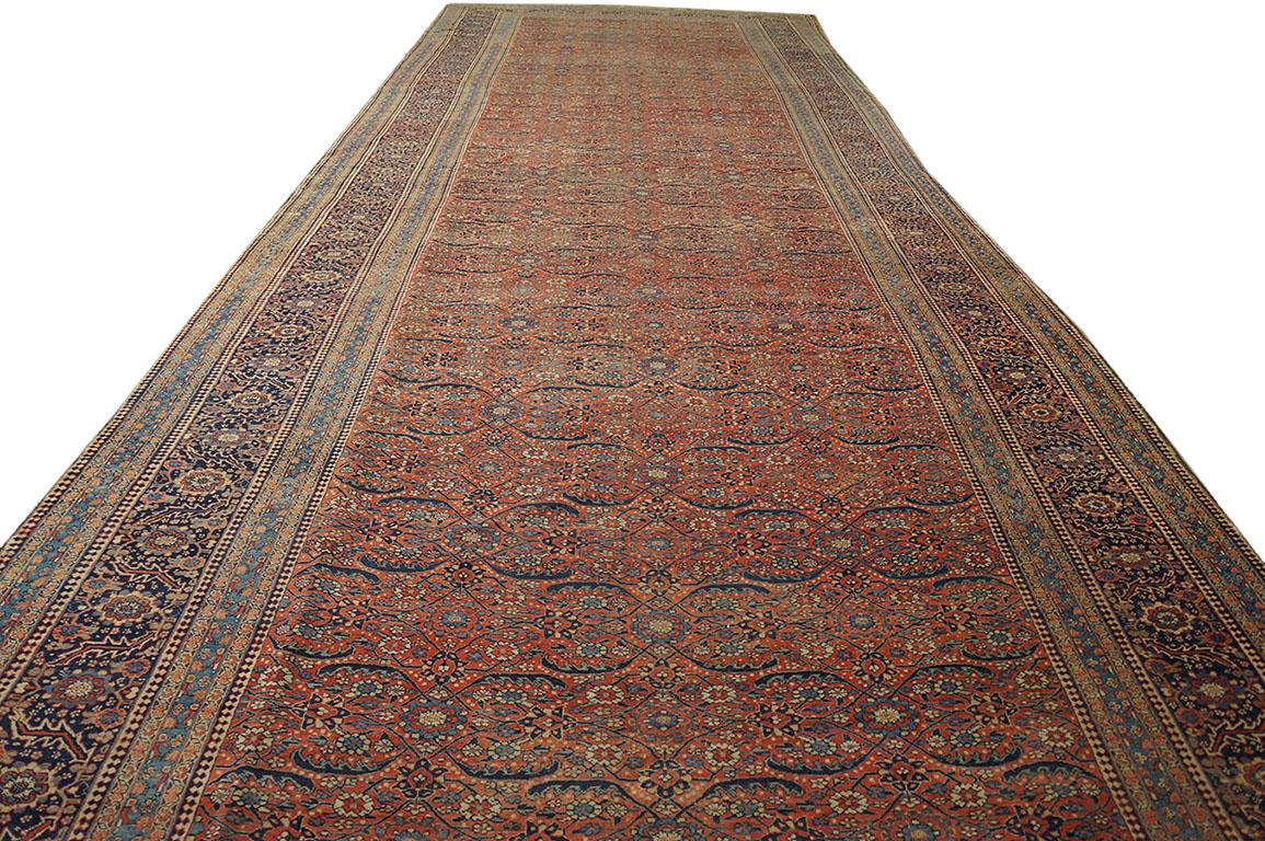 Fine XIX secolo Tappeto Bijar persiano della metà del XIX secolo W. 8' 0'' x 24' 6'' in vendita