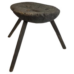 Antique mid 19th Century Wabi Sabi 3 Leg Stool, Austria Around 1860s