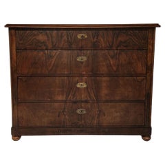 Cassapanca in stile Biedermeier in noce della metà del XIX secolo