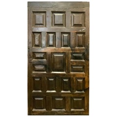 Antique Mid-19th Century Walnut Door from Spain
