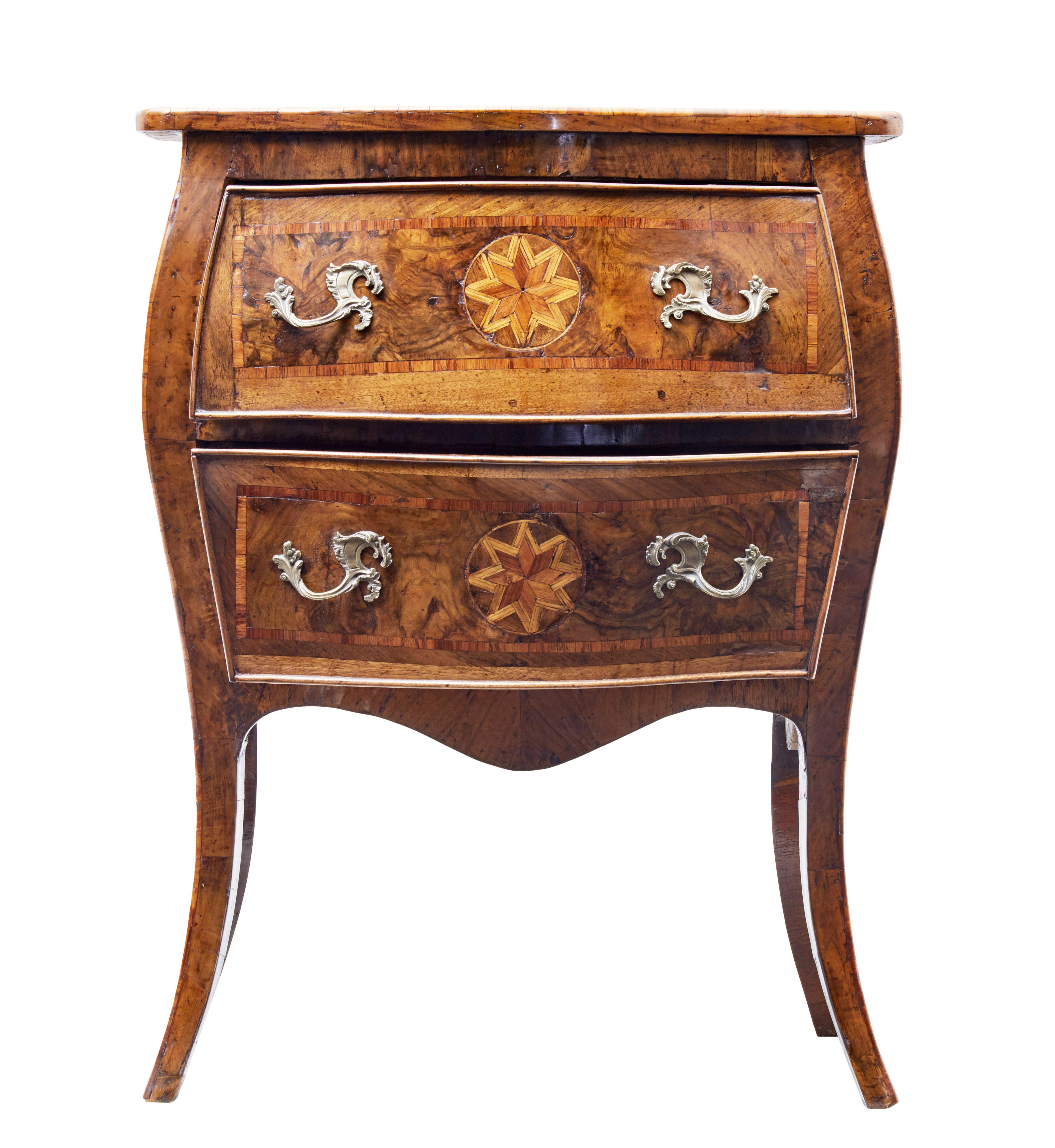 Victorian Mid 19th century walnut inlaid Maltese commode For Sale