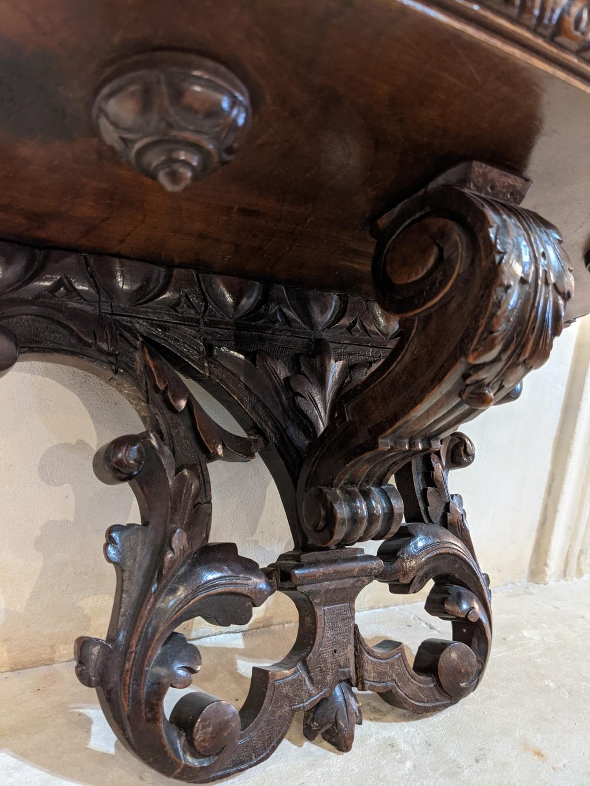 Wood Mid-19th Century Walnut Shelf from France For Sale