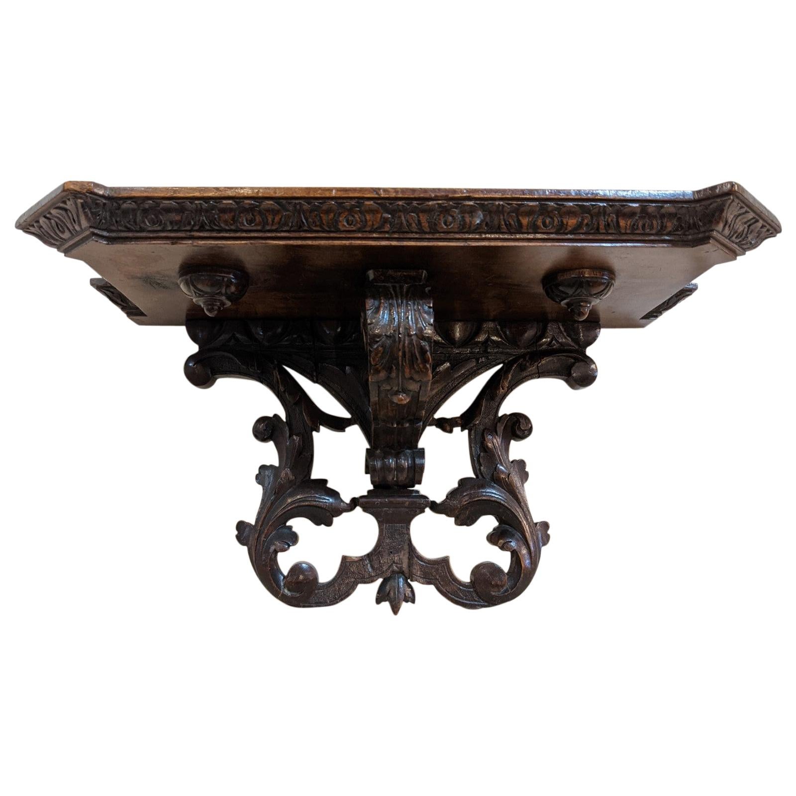 Mid-19th Century Walnut Shelf from France For Sale