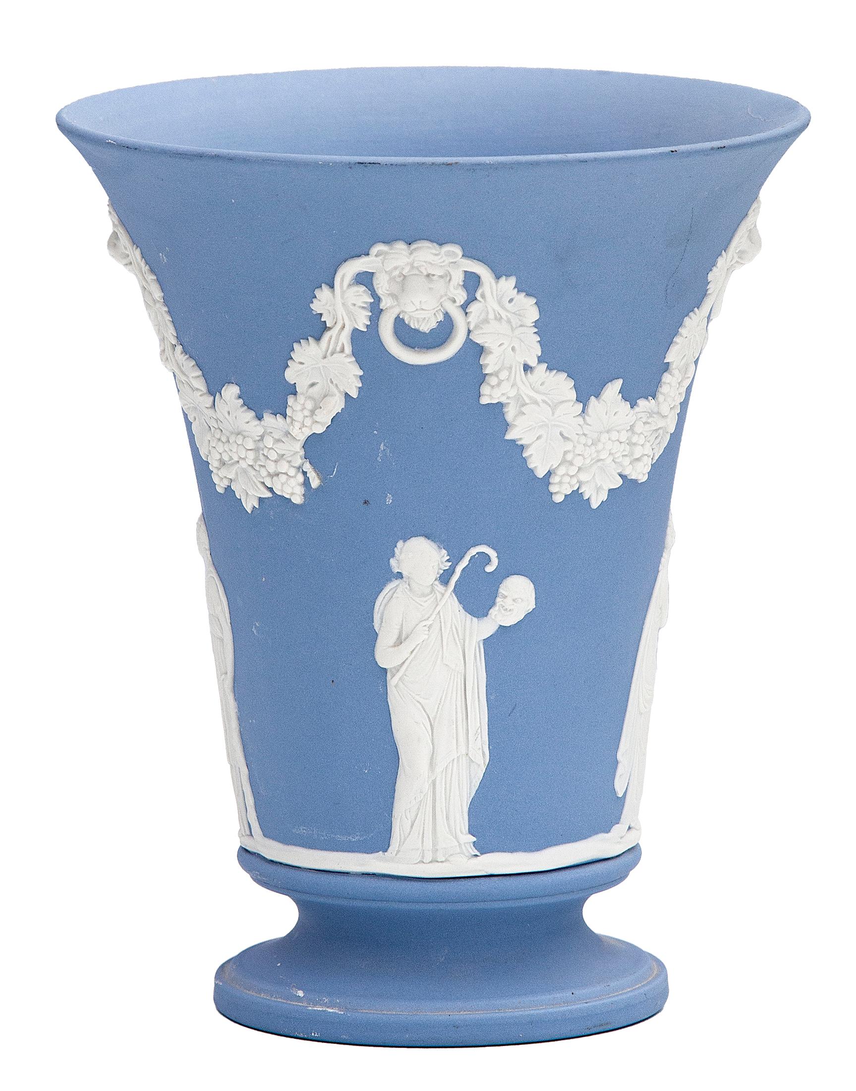 British Mid 19th Century Wedgwood Blue English Vase