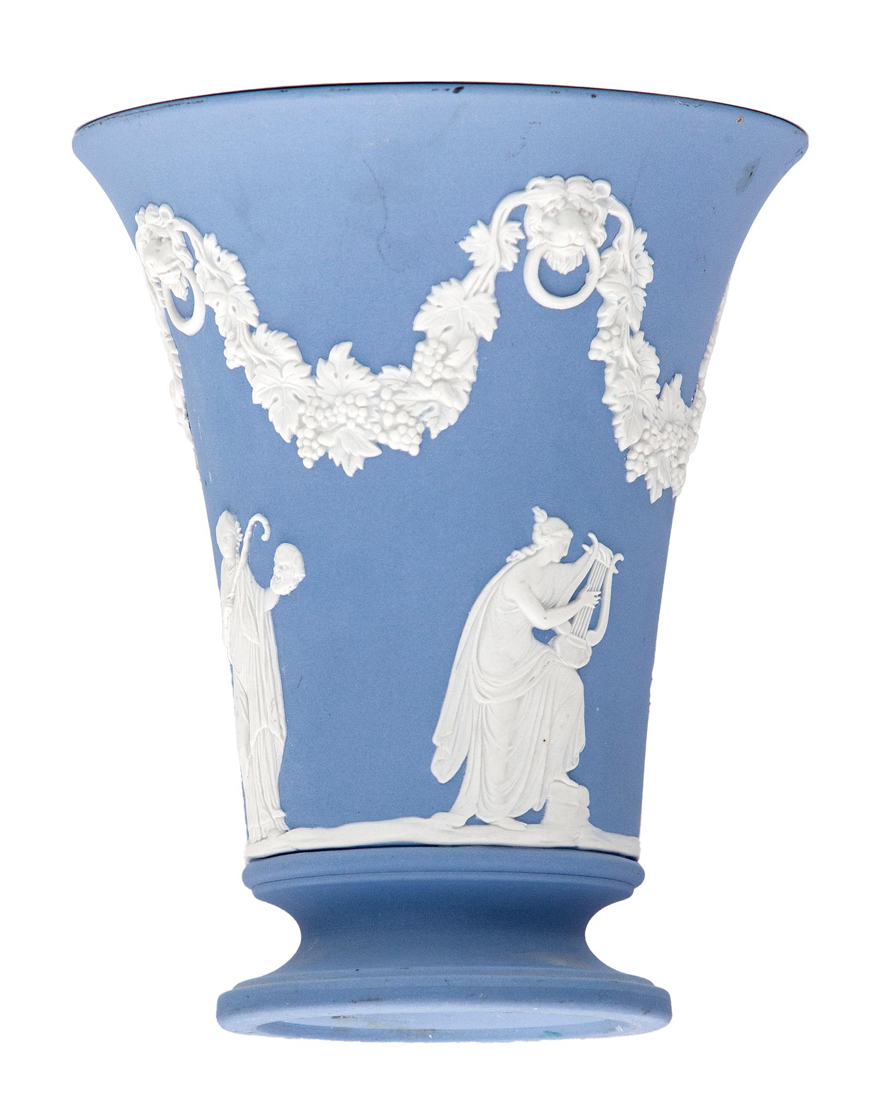 Ceramic Mid 19th Century Wedgwood Blue English Vase