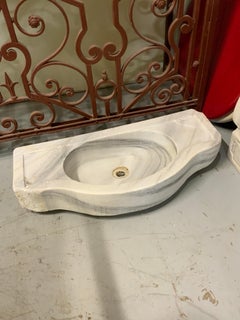 Mid-19th Century White Marble Sink