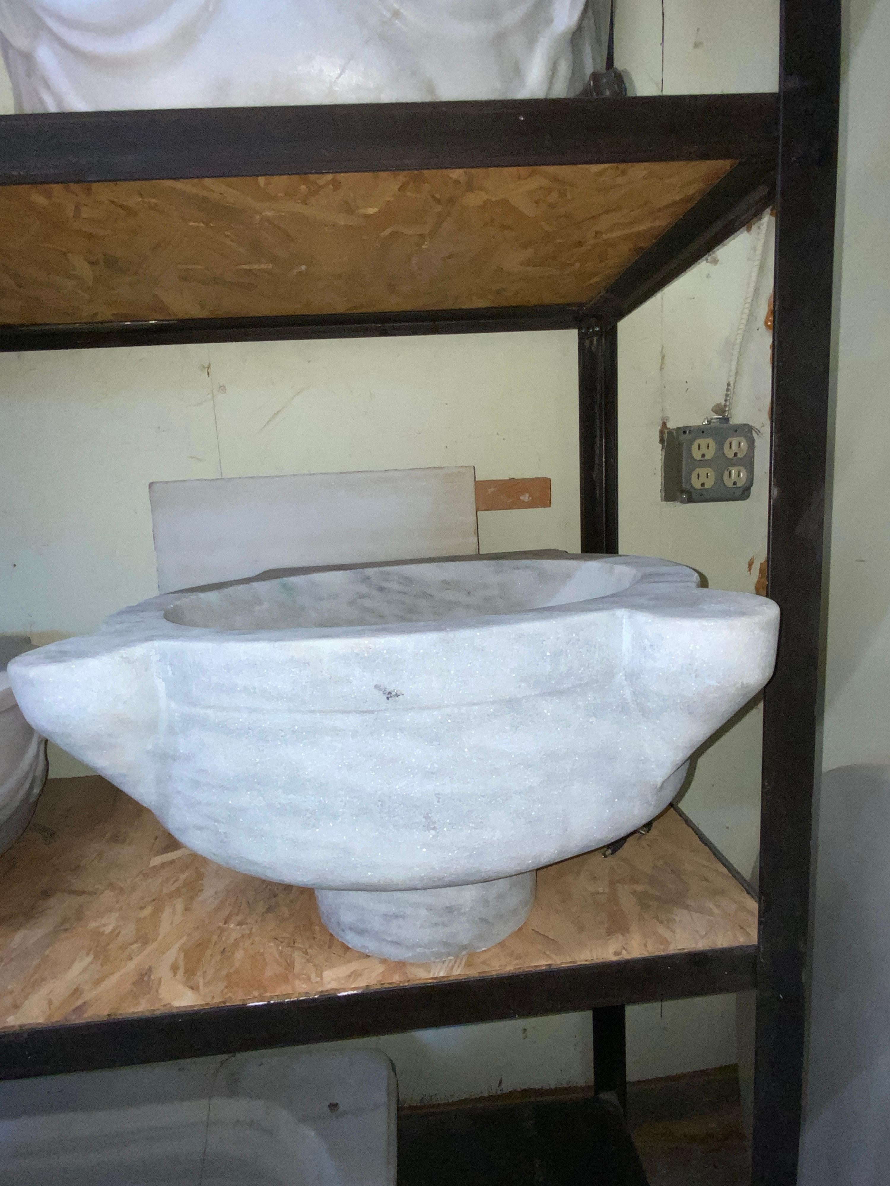 Gorgeous Marble Sink featuring gray veining. This item dates back to the 1850s. Origin; Greece.