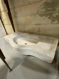 Mid-19th Century White Marble Sink