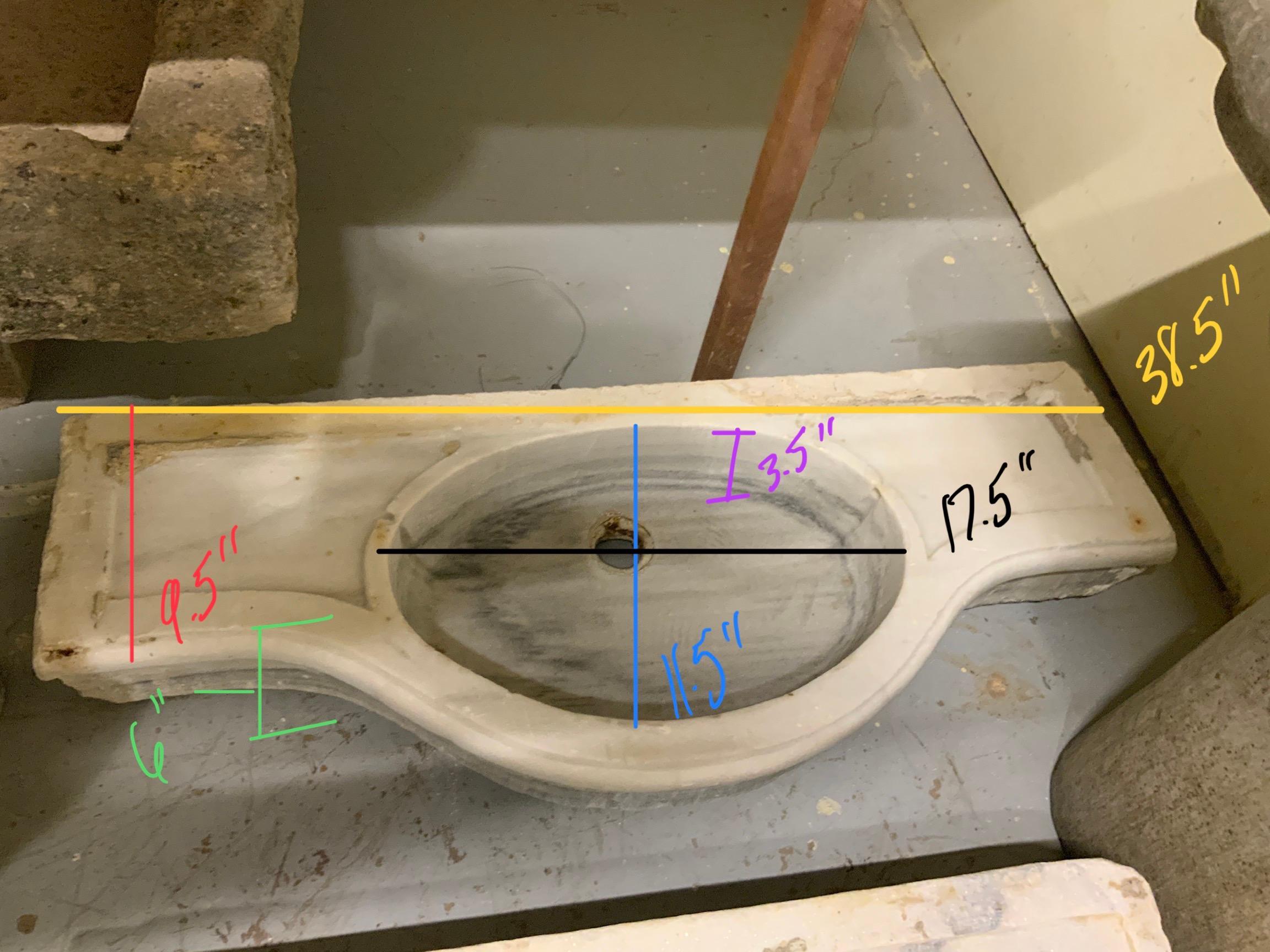 Mid-19th Century White Marble Sink In Good Condition For Sale In Dallas, TX