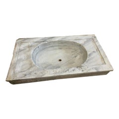 Mid-19th Century White Marble Sink Antique Mid-19th Century White Marble Sink