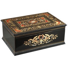 Mid-19th Century Wooden Coffer Inlaid with Mother-of-Pearl