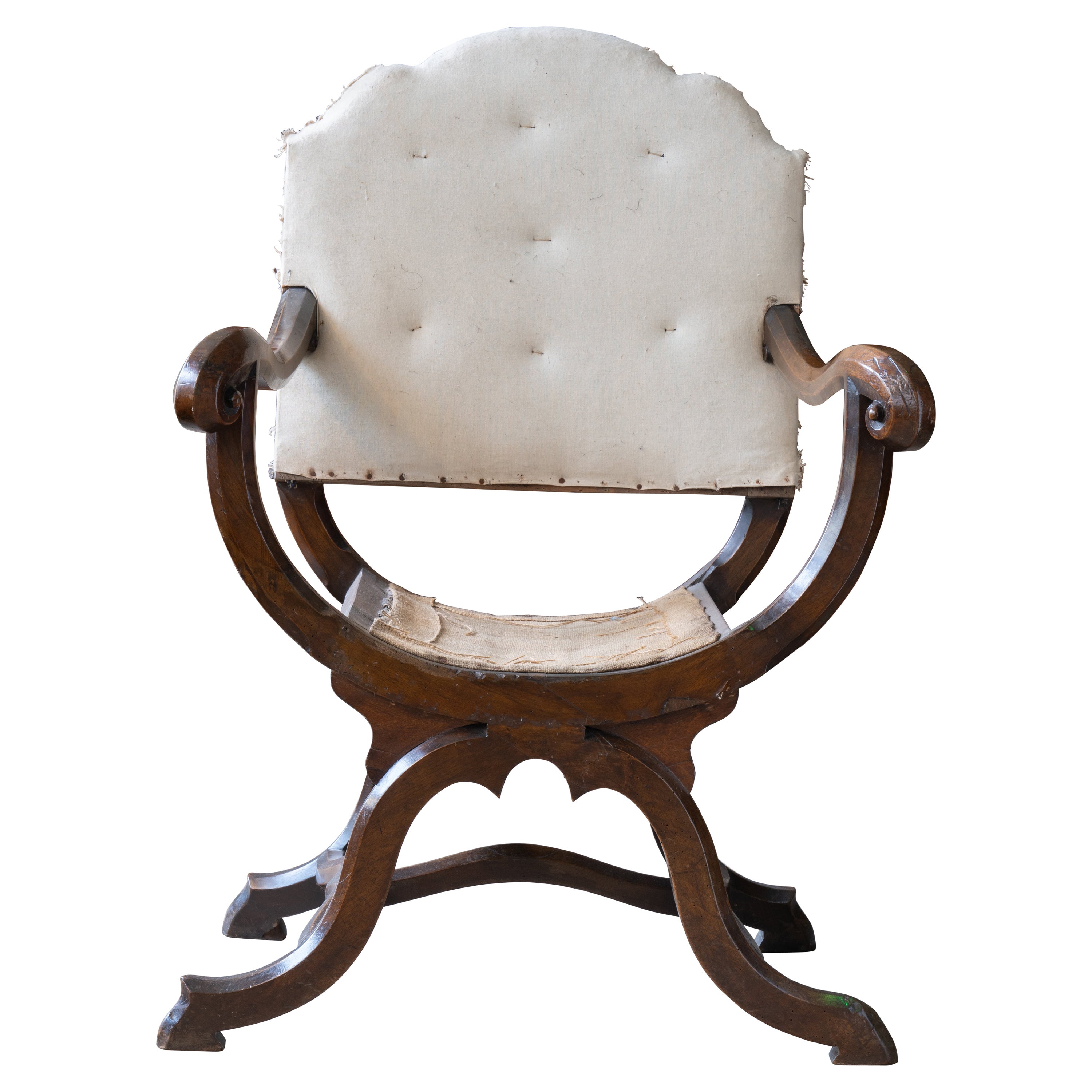 Mid 19th Century X Frame Armchair