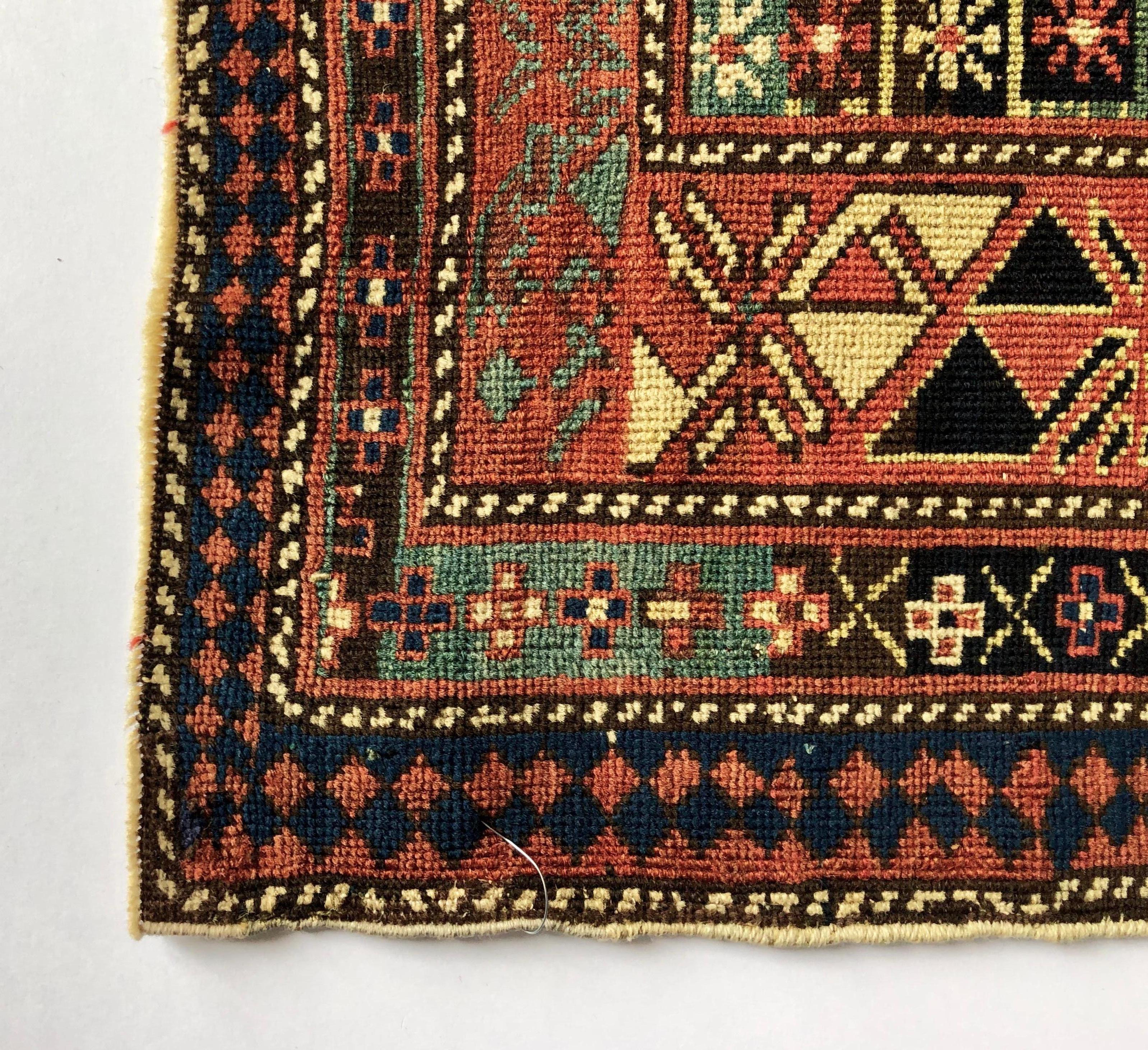 Mid-19th Century, Yellow Field, Wool Caucasian Marasali Prayer Rug For Sale 5