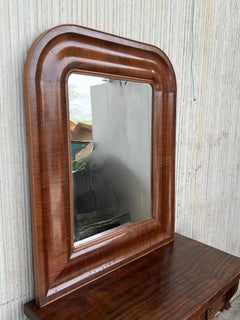 Mid 19th Elizabethan Wall Mirror in Burl Walnut Veneer