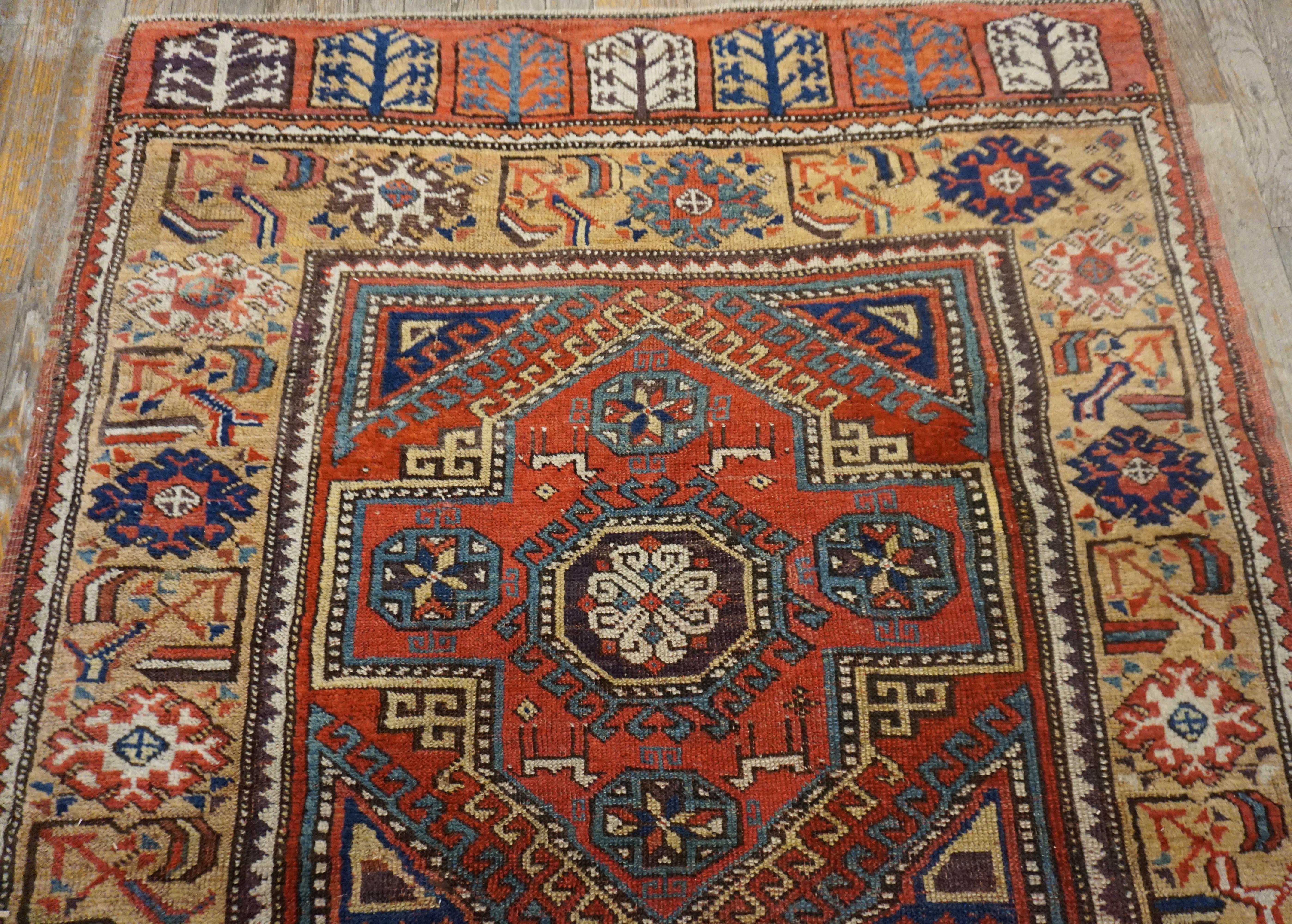 Hand-Knotted Mid-19th Turkish Anatolian Runner Carpet For Sale