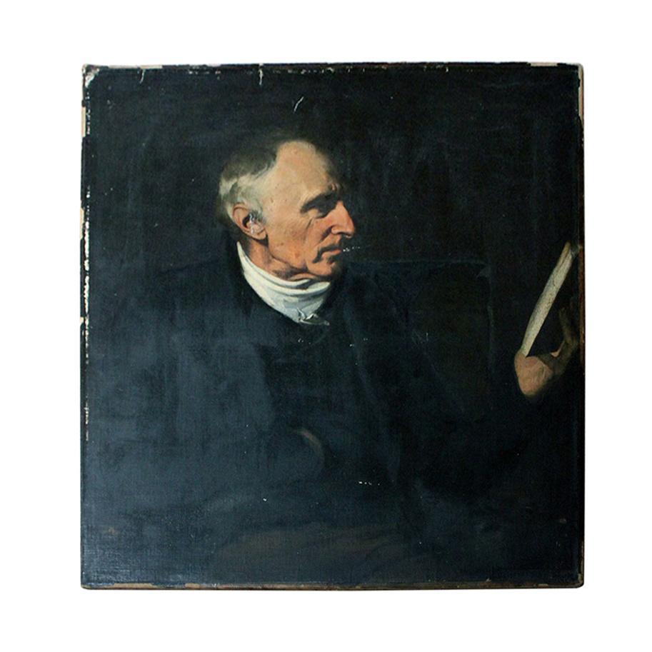 Mid-19th Century English School Oil on Canvas Portrait of a Gentleman, Ex Frink