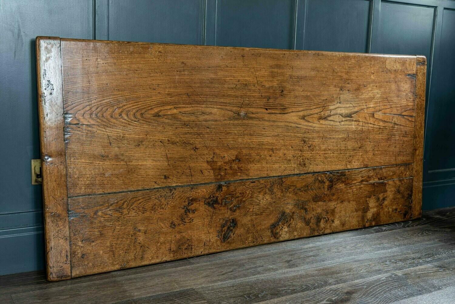 Mid-19th Century French 2 Plank Oak Trestle Table 9