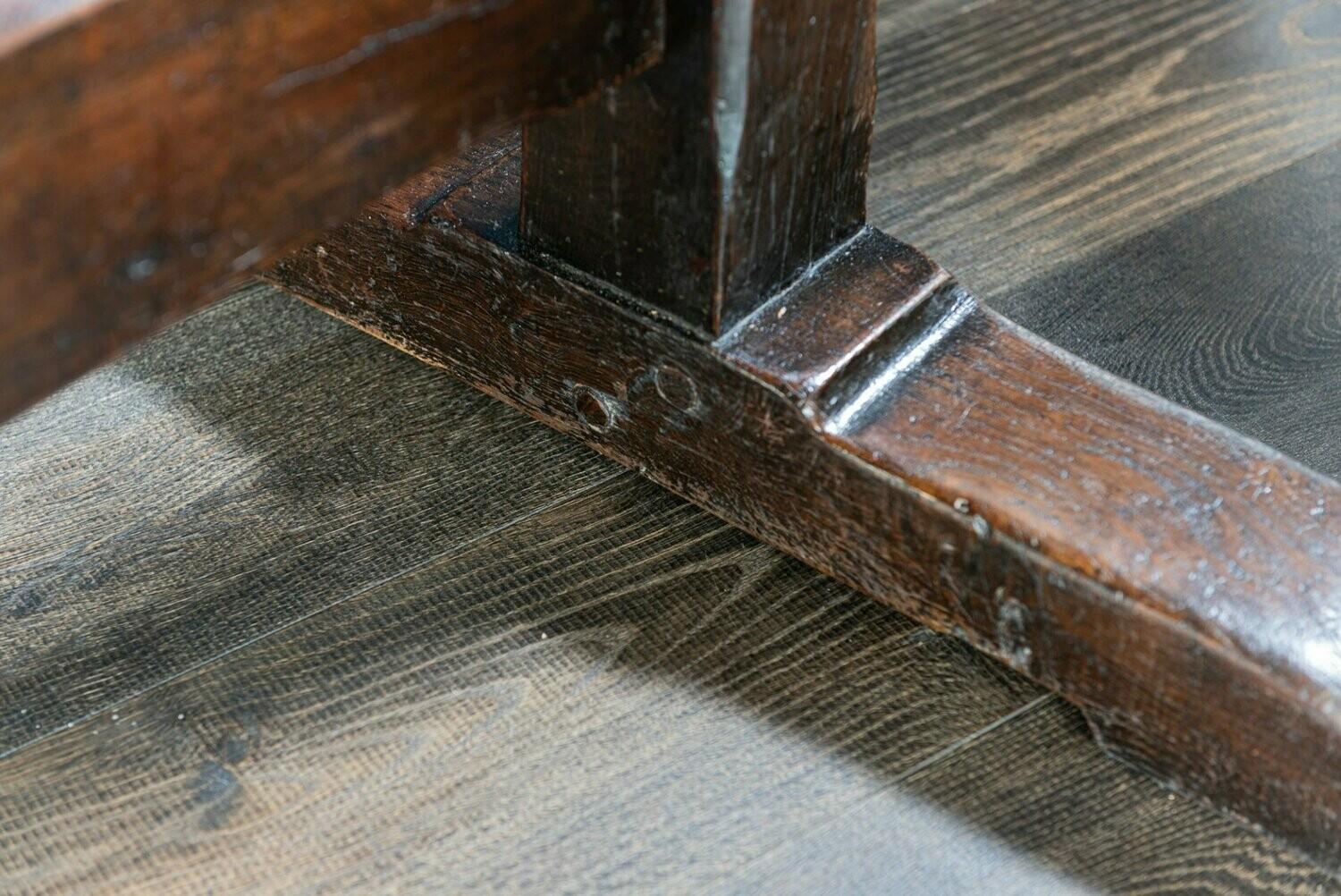 Mid-19th Century French 2 Plank Oak Trestle Table 4