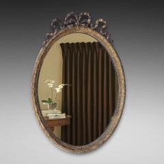 Mid 19thC Louis XVI-style Oval Giltwood Wall Mirror