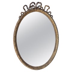 Mid 19thC Louis XVI-style Oval Giltwood Wall Mirror