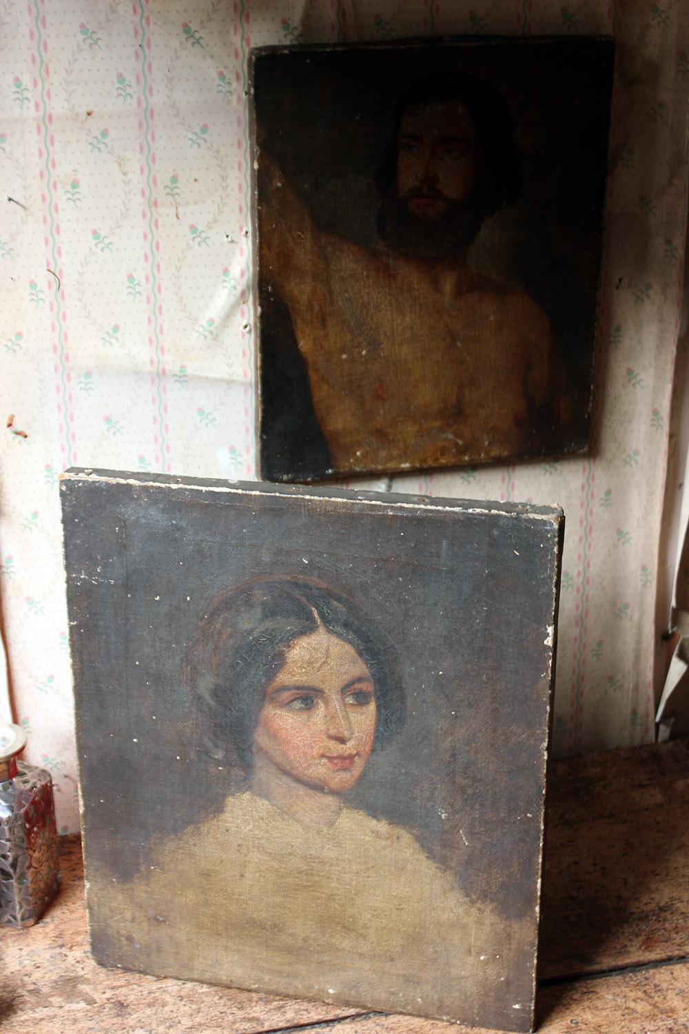Mid-19th Century Unfinished English School Portrait of a Young Lady 4