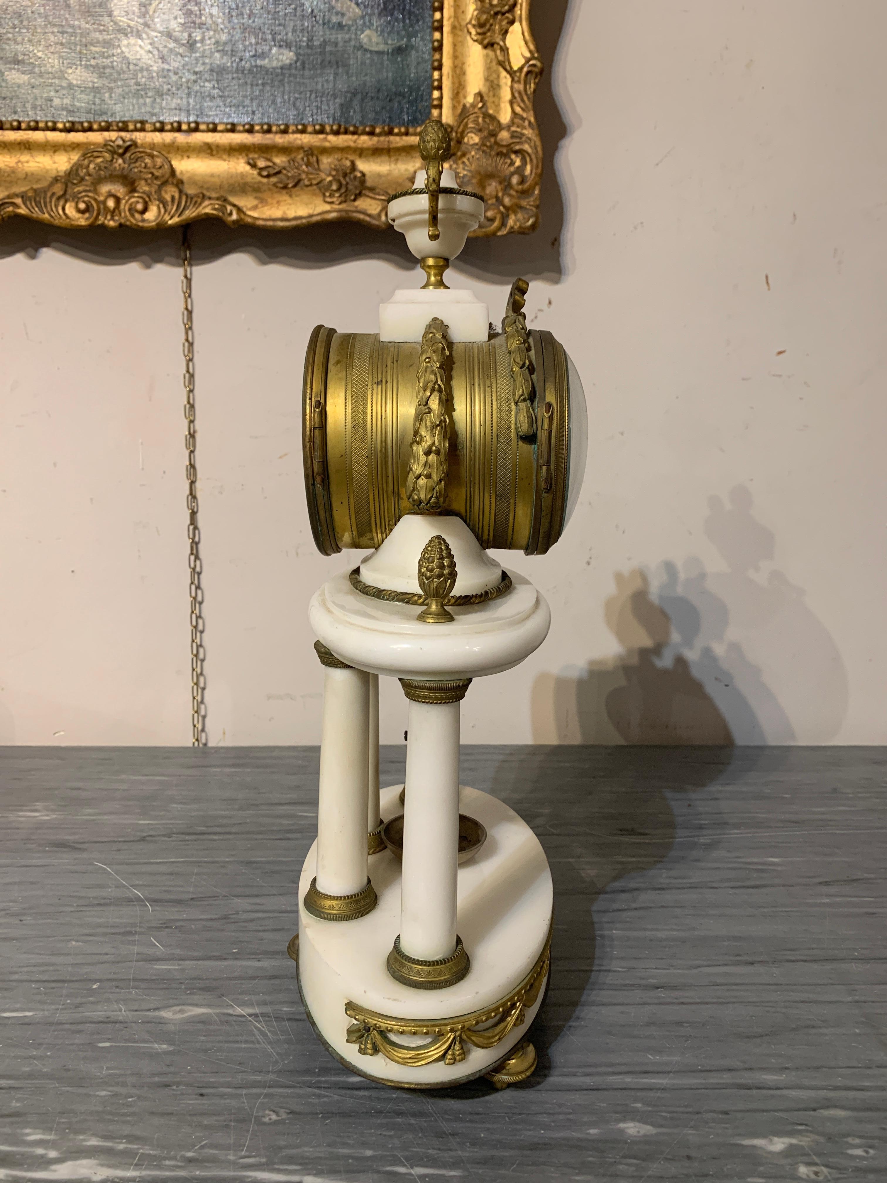 19th Century MID 19thCENTURY TRIPTYRY CLOCK AND CANDLESTICKS  For Sale