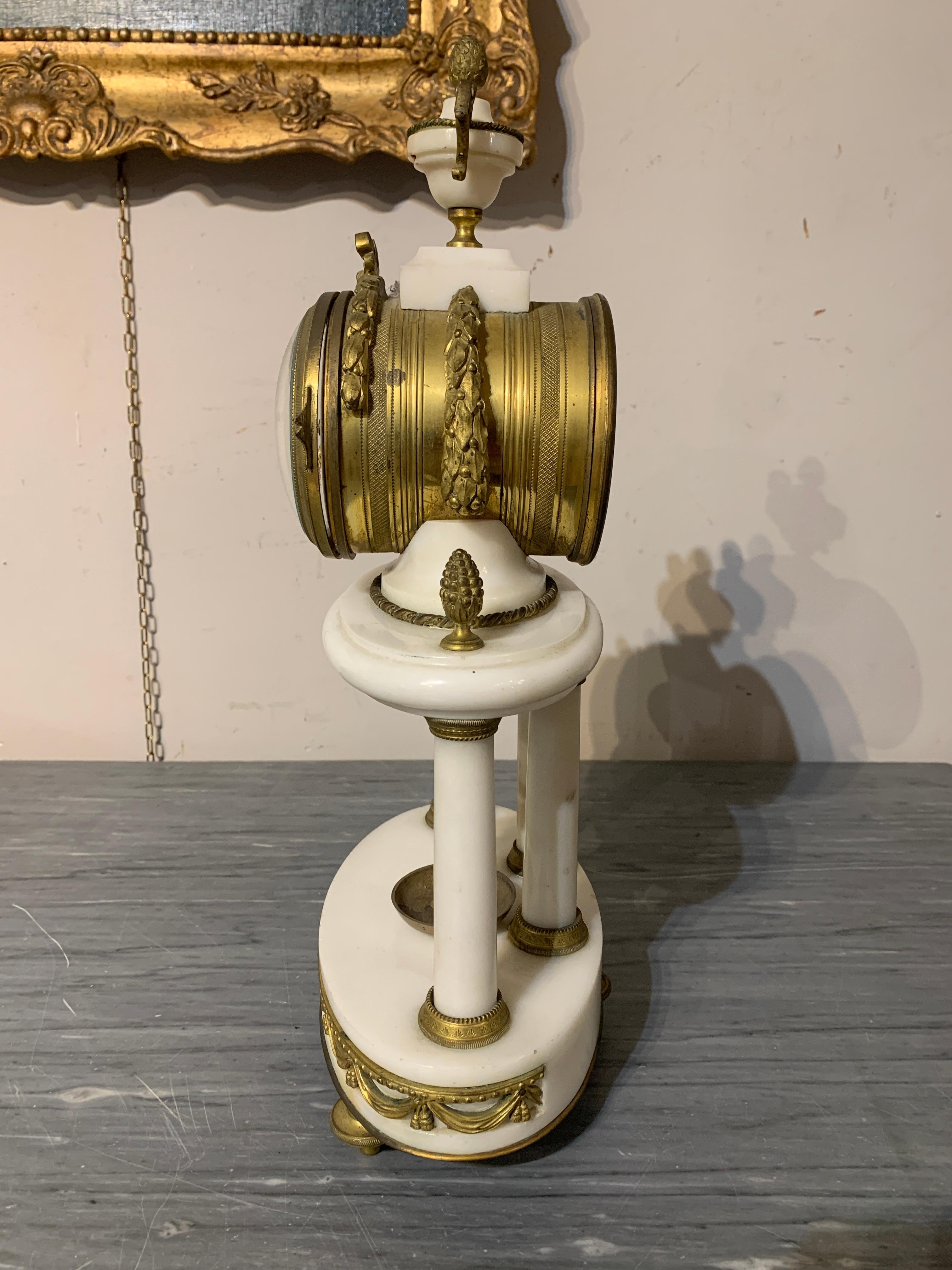 MID 19thCENTURY TRIPTYRY CLOCK AND CANDLESTICKS  For Sale 1