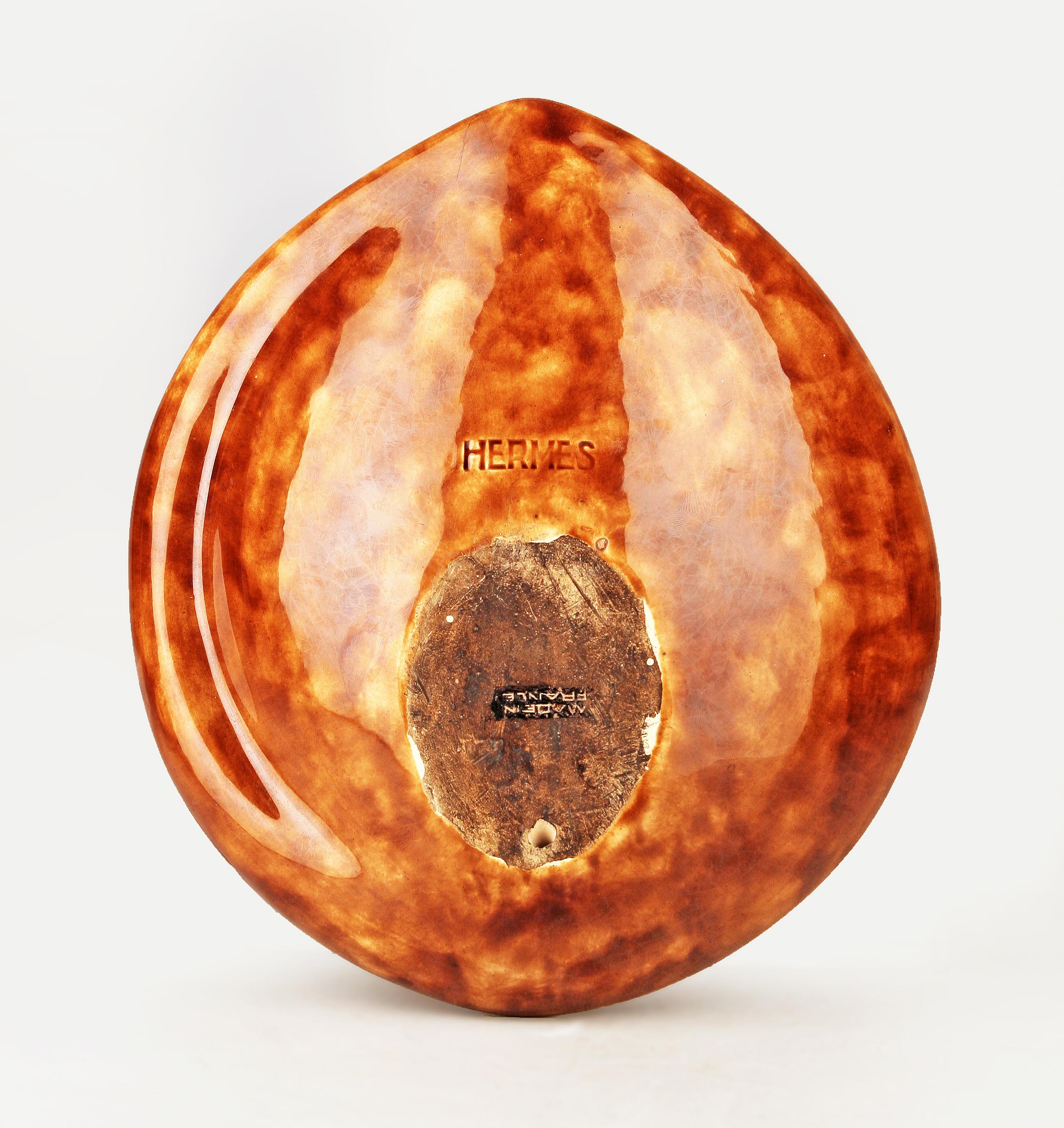 Mid-20 C. Modern Glazed Ceramic Organic Design Bowl by French Brand Hermès Paris For Sale 1