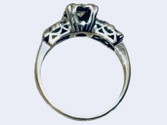 Mid-20 Century 14K White Gold And Diamond Wedding Ring