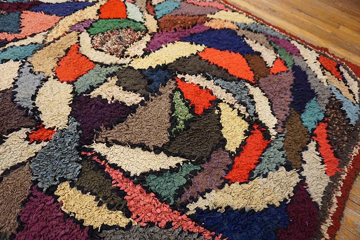 Wool Mid 20 Century American Hooked Rug For Sale