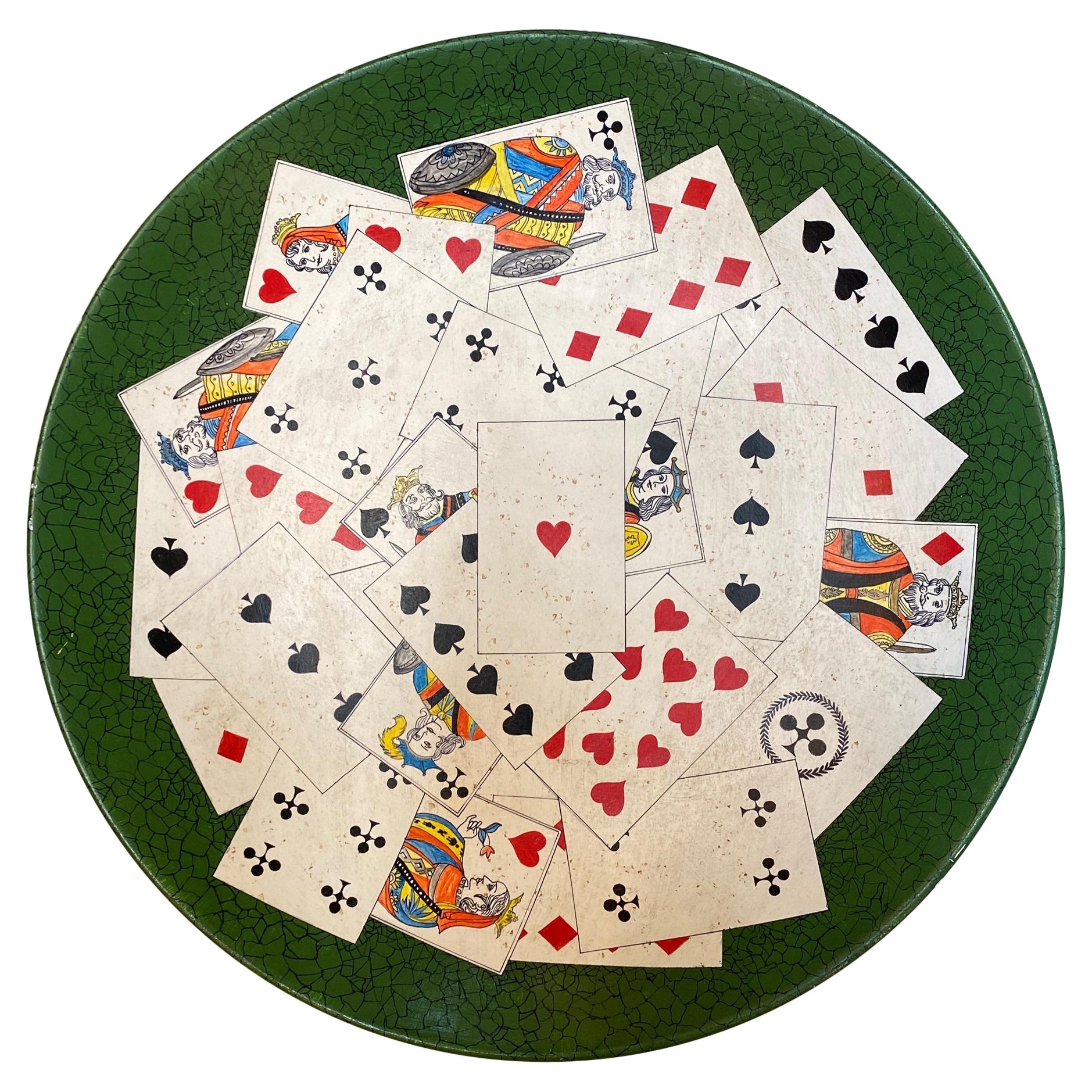 Assiette de présentation de cartes en porcelaine peinte à la main, milieu du 20e siècle