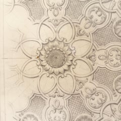 Mid-20 Century Original Maison Jansen Architectural Detail Pencil Drawing