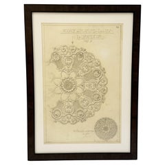 Mid-20 Century Original Maison Jansen Architectural Detail Pencil Drawing